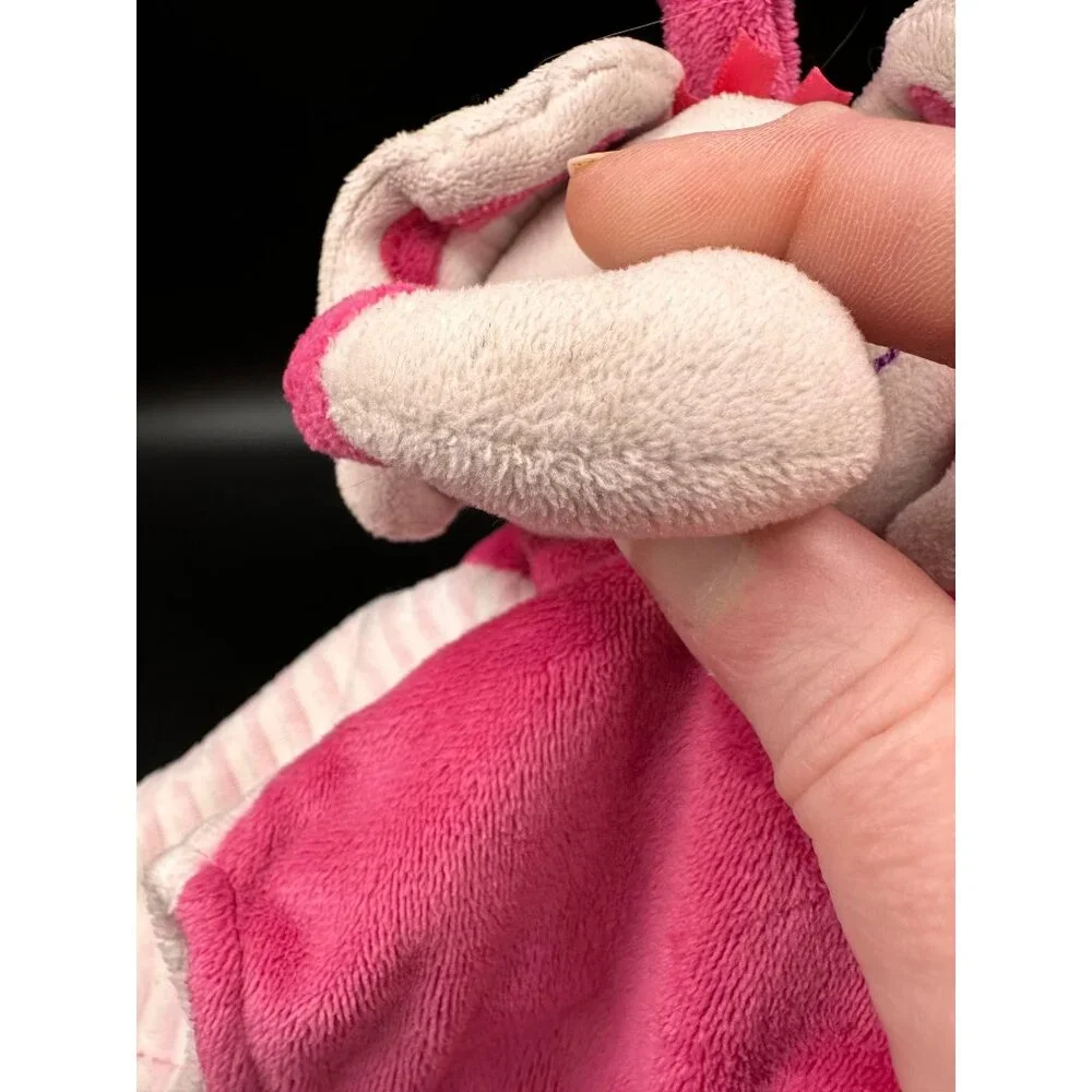Stephan Baby Elephant Pink Plush Security Blanket Lovey Teether Rings Knot READ‎